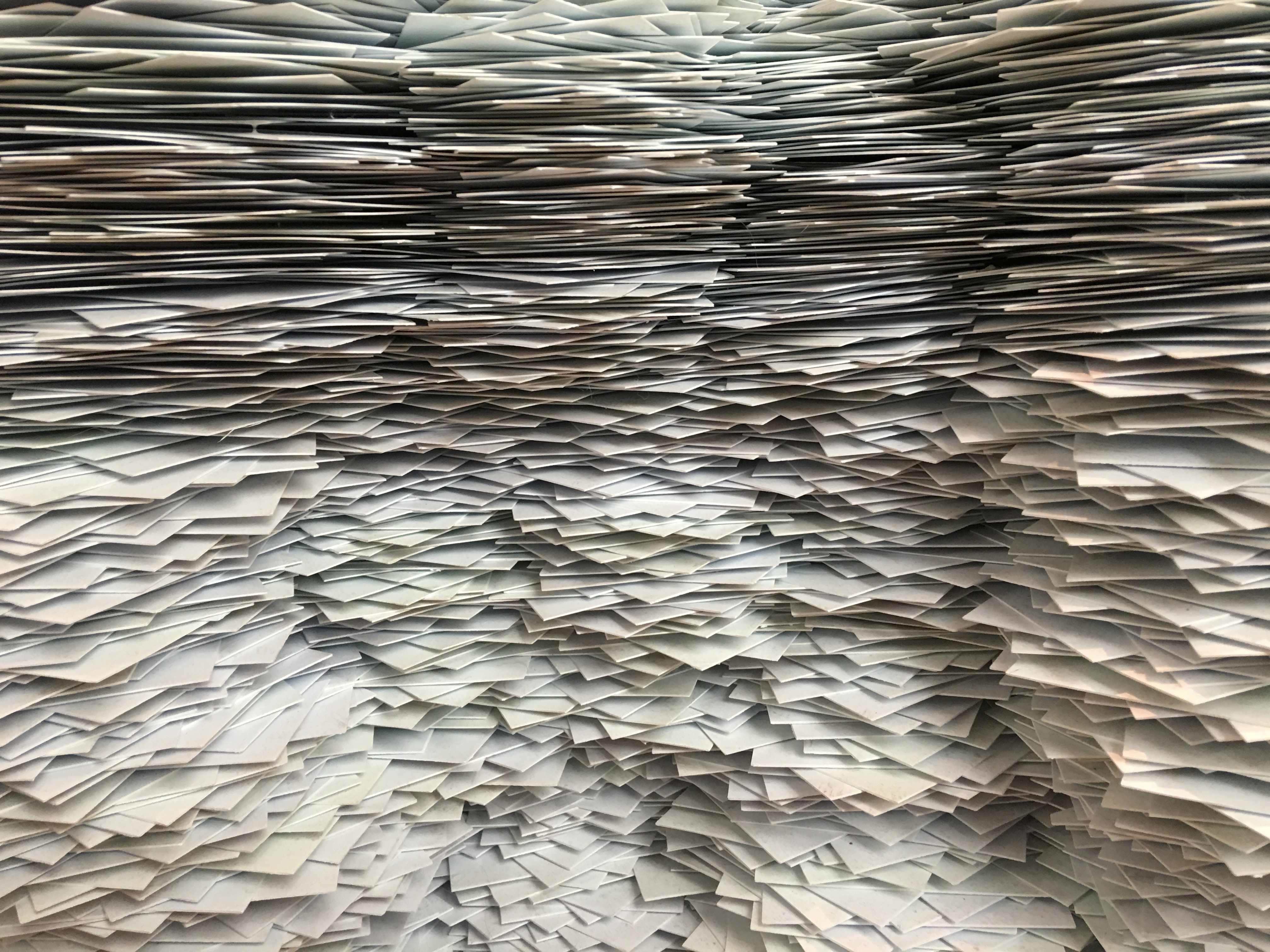 Stacks upon stacks of papers in rows