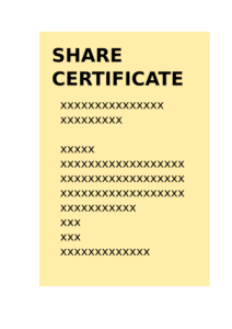 Drawing of a share certificate by by mansibarman999@gmail.com on OpenClipArt
